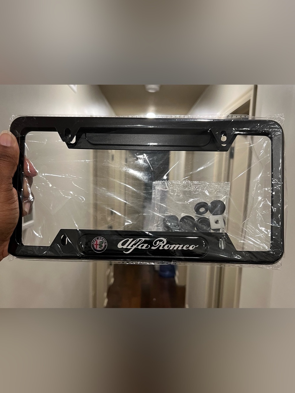 ALFA ROMEO Black & White License Plate Frames